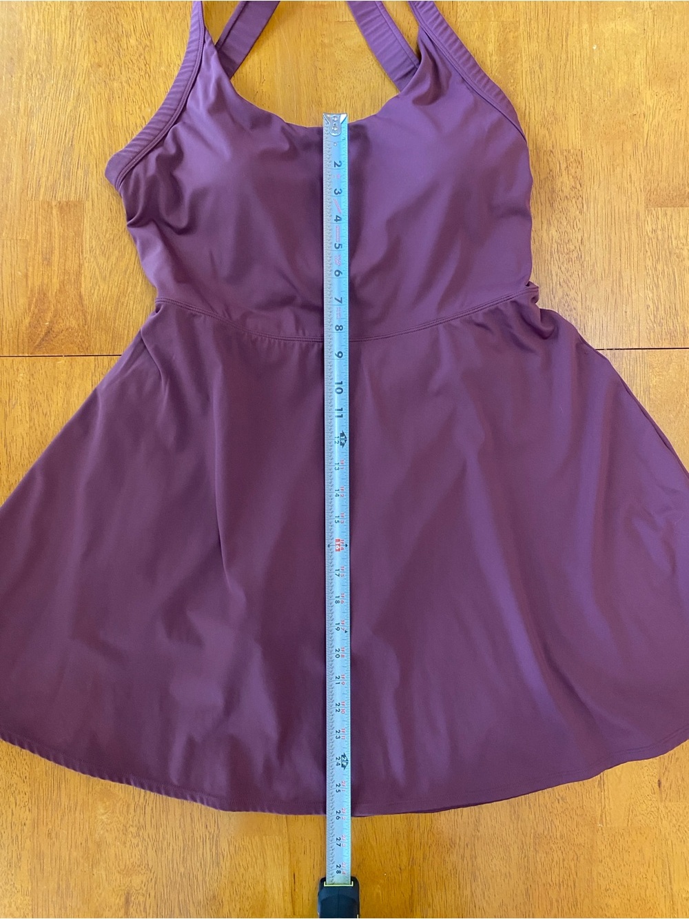 Halara - Softly Zero, Open Back Halter Mini Dress, Soft Burgundy, Sz 1X - Picture 5 of 6